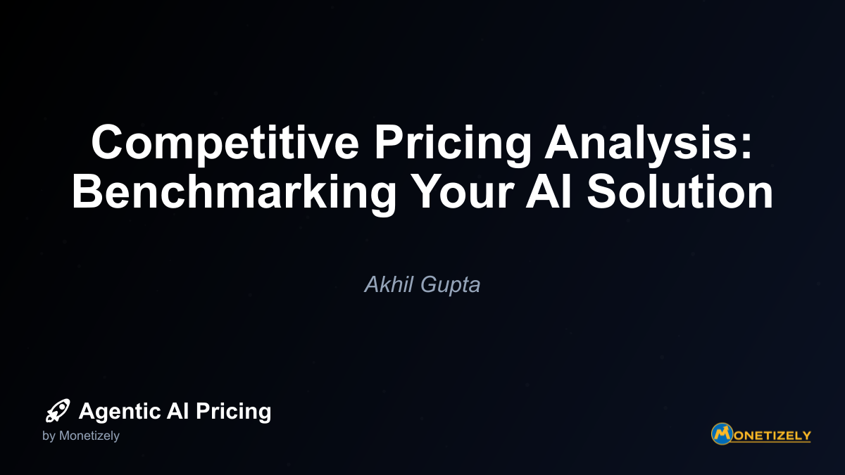 ## Value-Based Pricing Analysis for AI Solutions When benchmarking against competitors, traditional cost-plus or market-based pricing approaches often fall short for sophisticated AI solutions....