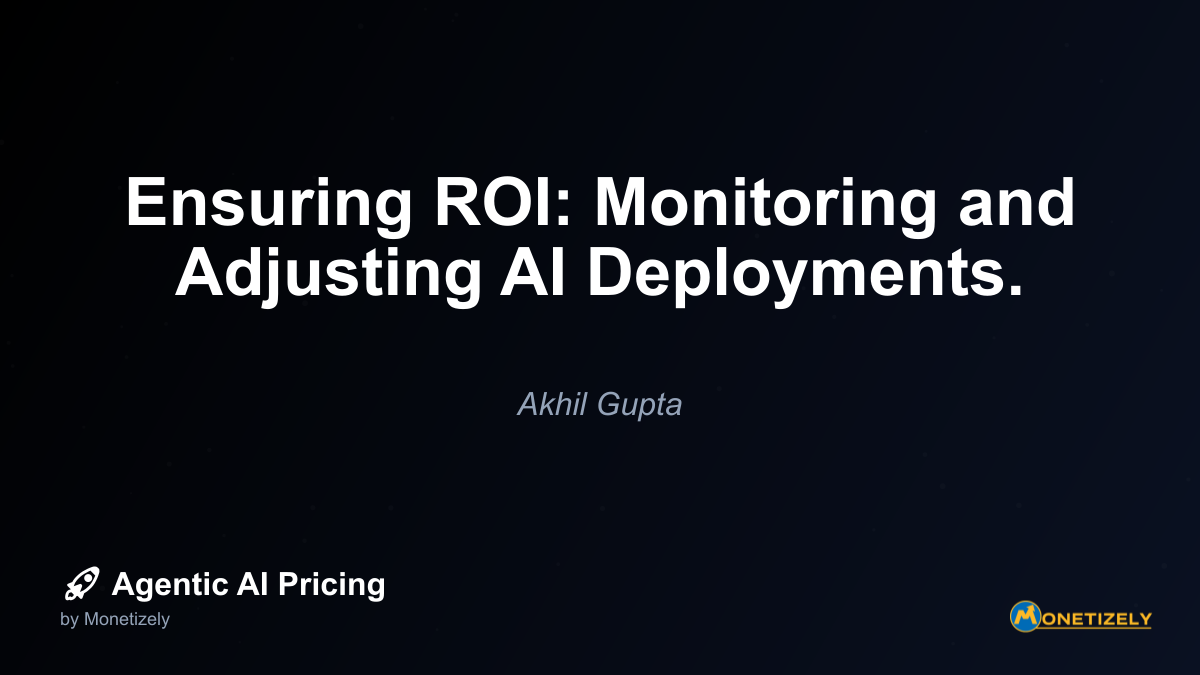 In todays rapidly evolving technological landscape, deploying AI agents represents just the first step in a continuous journey toward maximizing return on investment. Organizations that excel in AI...
