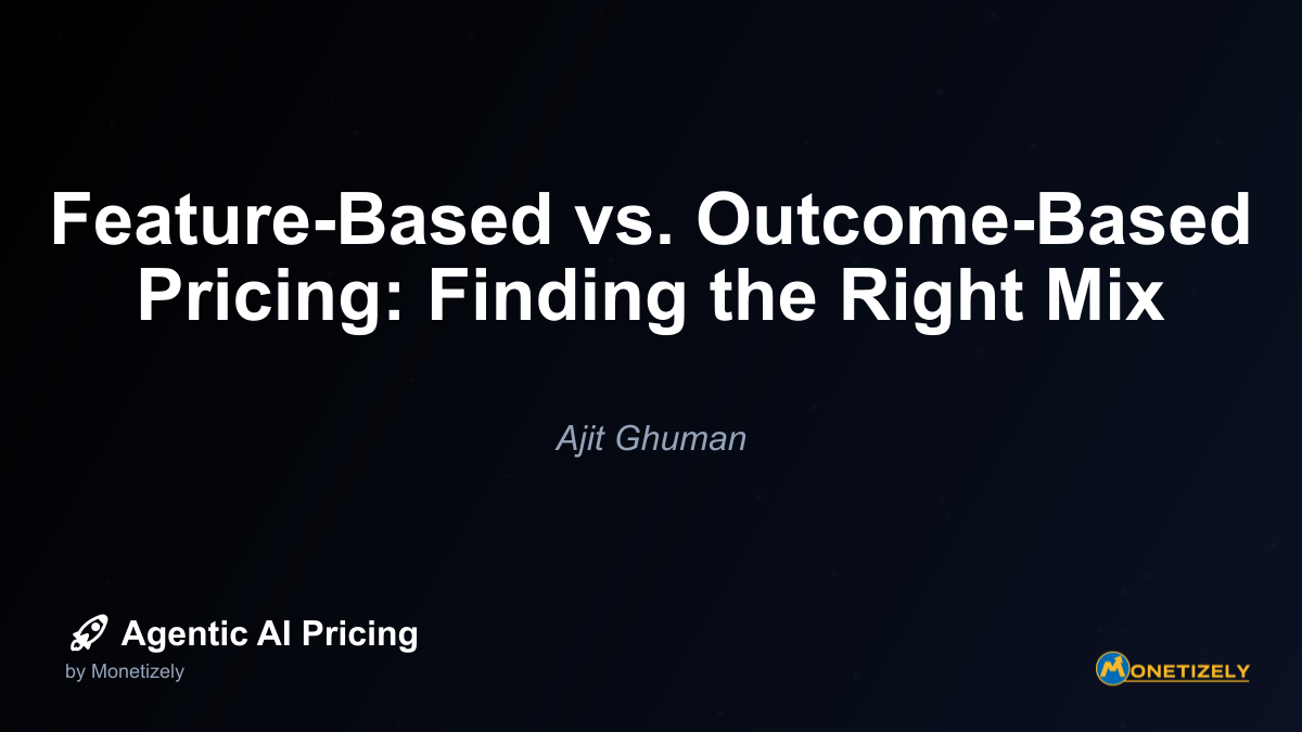 In todays dynamic AI marketplace, companies face a critical strategic decision - how to price their products and services to maximize both revenue and customer value. Traditional feature-based...