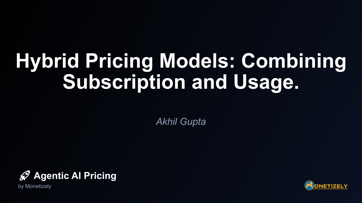 The evolution of pricing models has undergone significant transformation with the advent of agentic AI technologies. While traditional subscription-based or purely usage-based models have dominated...