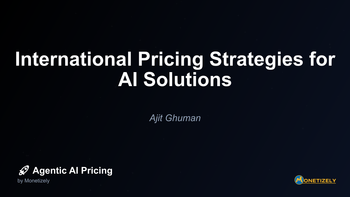In todays interconnected global economy, pricing AI solutions across different markets presents both significant opportunities and complex challenges. Companies must navigate a delicate balance...