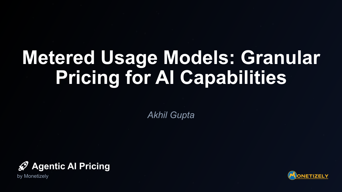 In todays rapidly evolving AI landscape, businesses are increasingly turning to granular pricing approaches to monetize their AI capabilities effectively. Metered usage models have emerged as a...