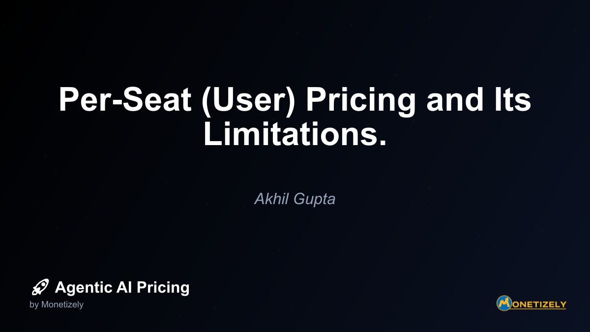 The traditional per-seat pricing model has been a cornerstone of SaaS and enterprise software for decades. Its straightforward, predictable, and easy to understand - each user who accesses your...