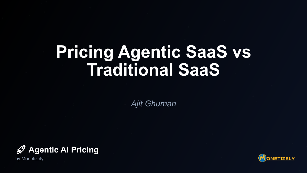 The traditional SaaS pricing paradigm has served the software industry well for decades, creating predictable revenue streams and scalable business models. However, the emergence of agentic AI is...