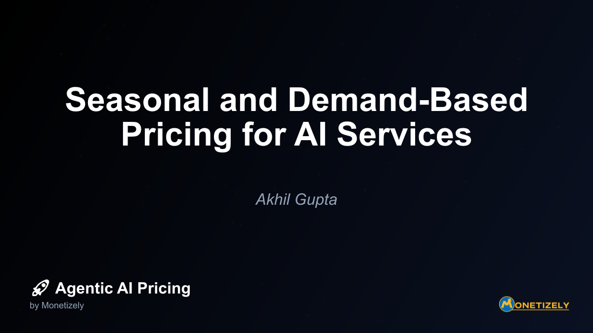 In todays dynamic AI service landscape, businesses face a critical challenge - how to price their offerings to reflect fluctuating demand patterns while maximizing revenue and maintaining customer...