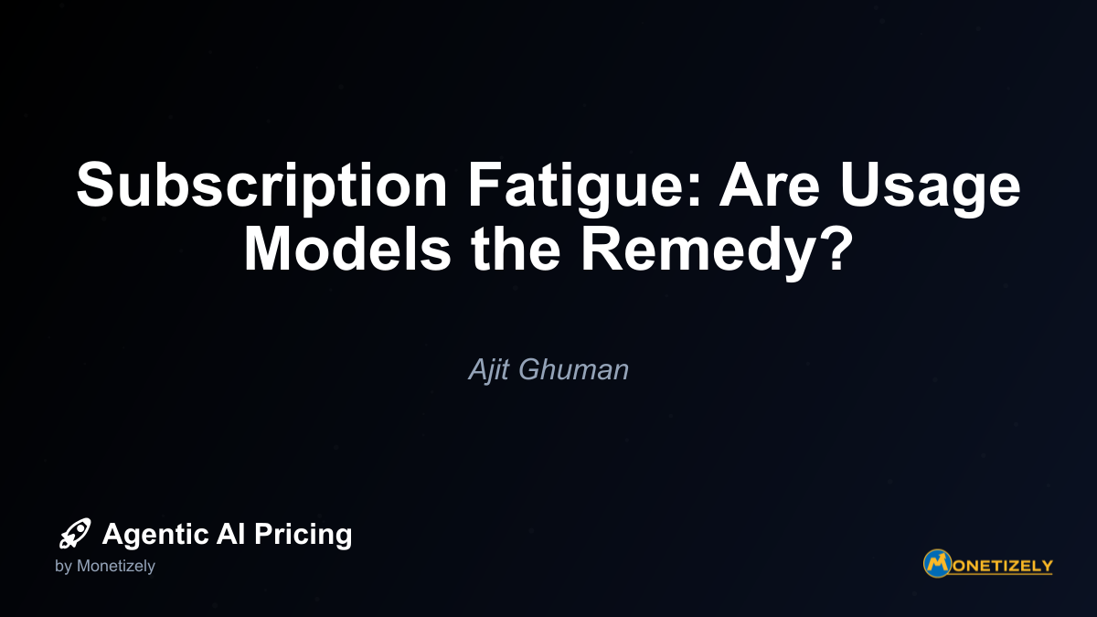 Usage-based pricing models offer several compelling benefits that directly address the core frustrations of subscription fatigue - ### 1. Value Alignment Perhaps the most significant advantage is...