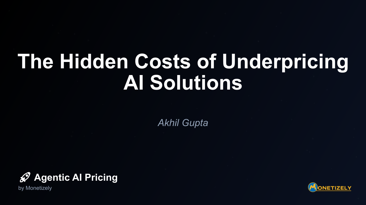 ## Financial Implications of Underpricing AI Solutions While the immediate impact of underpricing on revenue is obvious, the long-term financial consequences are often more complex and damaging than...