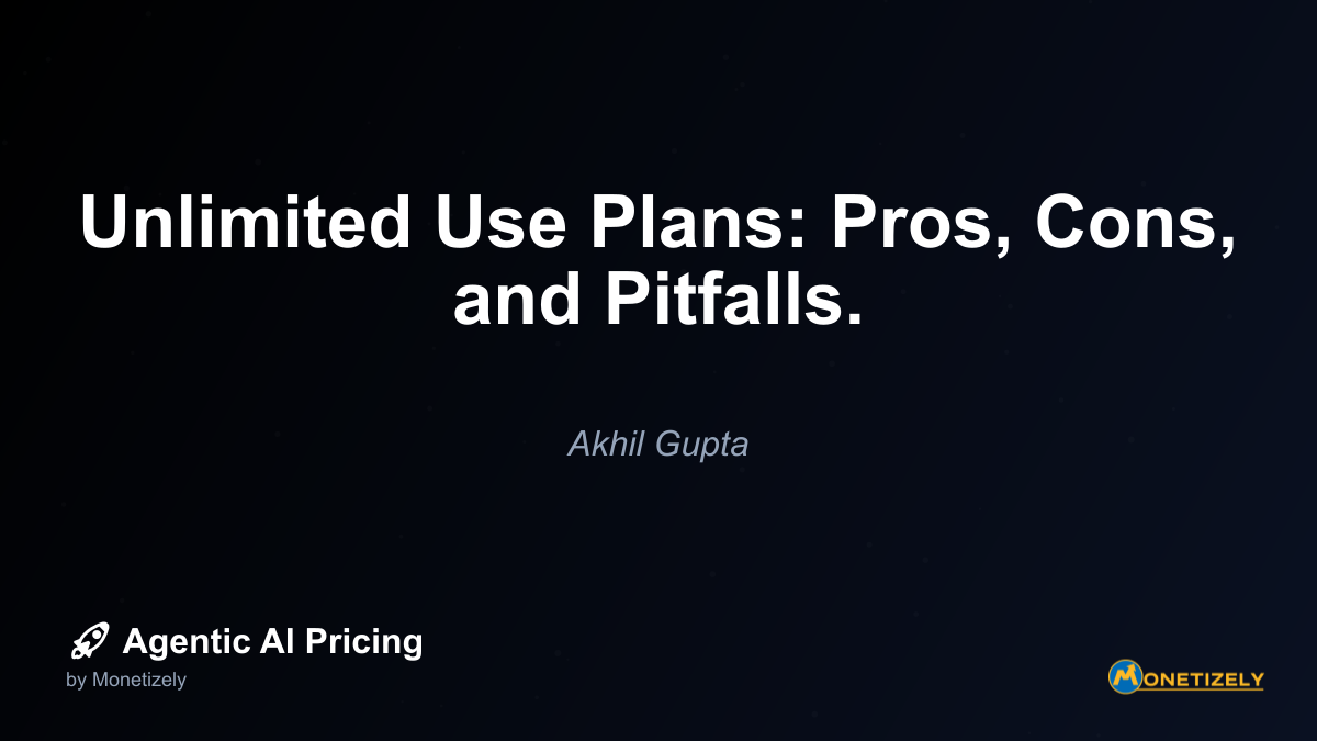 In todays rapidly evolving AI landscape, pricing strategies for agentic AI services have become a critical consideration for businesses. Among these strategies, unlimited use plans have emerged as a...