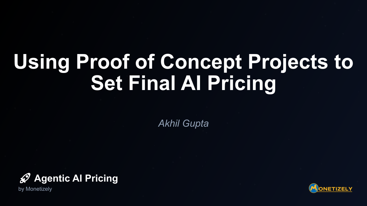 In todays rapidly evolving AI landscape, one of the most challenging aspects of bringing AI solutions to market is determining the right pricing strategy. Proof of concept (POC) projects offer a...