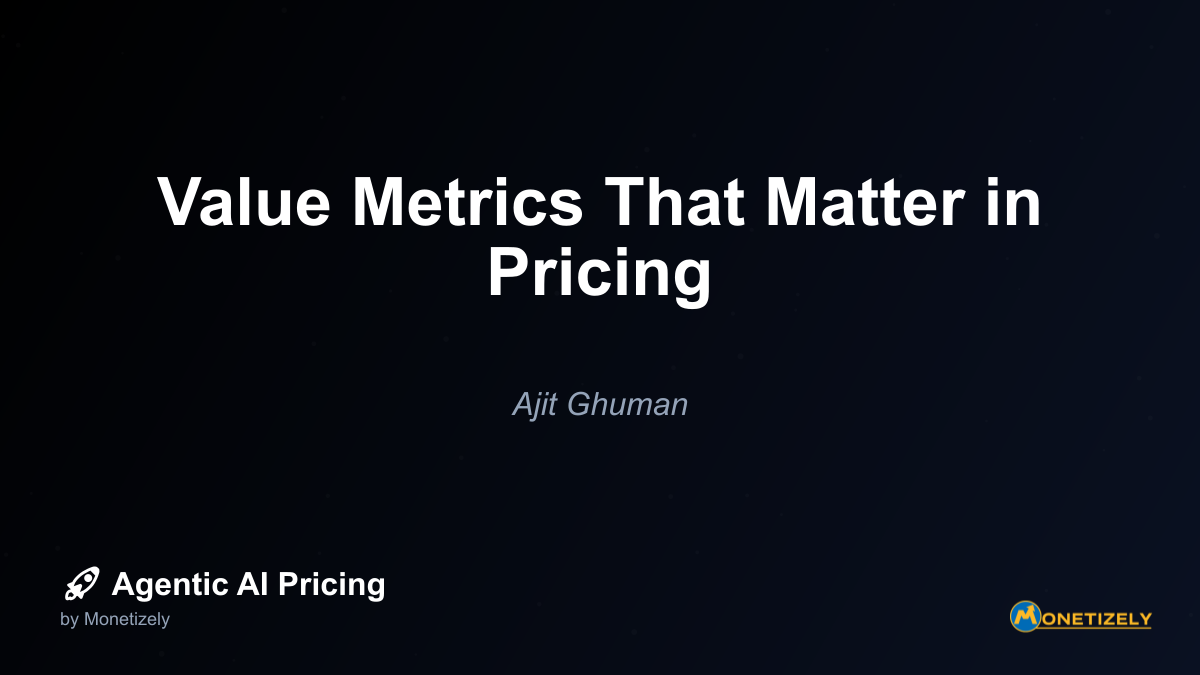 ## The Value Alignment Principle in Metric Selection The cornerstone of effective agentic AI pricing is the Value Alignment Principle - your pricing metrics should directly correlate with the value...
