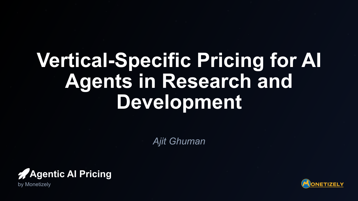 In the rapidly evolving landscape of artificial intelligence, pricing strategies for vertical-specific AI agents in research and development (R&D) present unique challenges and opportunities. The...